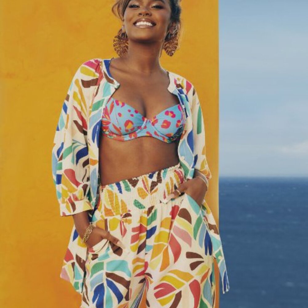 Tabitha Brown for Target Botanical Print Cover Up Shirtdress